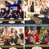 Snowkingdom 2 Pcs Black and Gold Table Runner, 11 x 108 Inch Gold