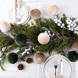 Christmas Tree Ornaments Velvet Balls - Pack of 15pcs Shatterproof