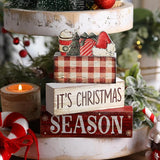 4 Pcs Christmas Table Decoration Wooden Hot Cocoa Santa Hat