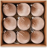 Velvet Ornaments for Christmas Tree Decorations - Brown Xmas Ball
