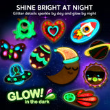 JOYIN 12 Glow in The Dark Wooden Magnets for Kids, Paint Your Own Arts