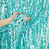 4 Pack 3.3 ft x 6.6 ft Wavy Aqua Teal Blue Tinsel Foil Fringe