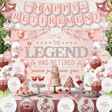 Retirement Party Decorations Women Rose Gold Happy Retirement Banner