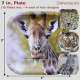 Safari Party Set for 16 guests 48 Pcs Tiger Leopard Giraffe and