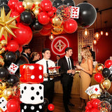 104pcs Casino Party Decorations Balloon Garland Arch Kit with 3