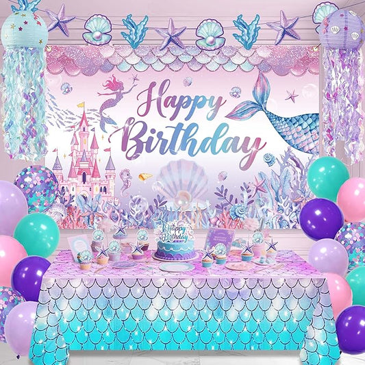 Mermaid Birthday Decorations For Women Colorful Jellyfish Lanterns