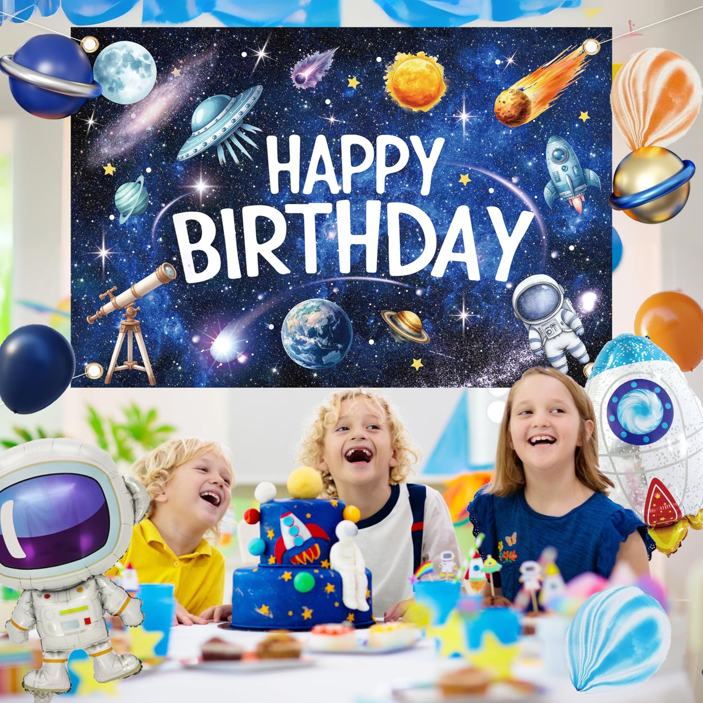 Outer Space Birthday Decorations for Boys,Party Decor Supplies Boy