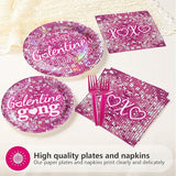 200Pcs Galentine's Day Party Supplies Happy Valentine Hot Pink