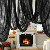 600 x 85 Creepy Halloween Cloth Black Spooky Fabric Large Creepy