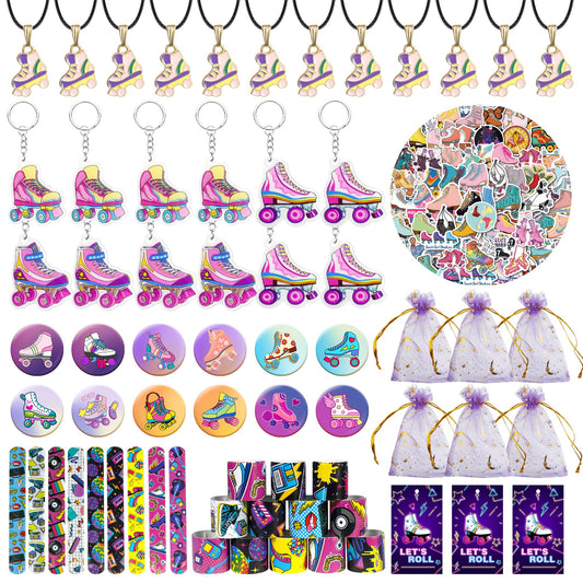 Tazimi 122 PCS Roller Skate Party Favors Skating Party Supplies with