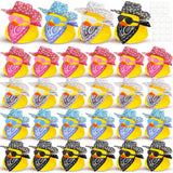 Hanaive 24 Sets Cowboy Rubber Duck Light up Mini Holographic Space