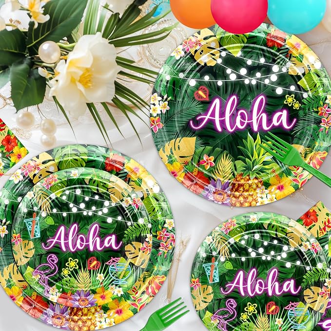 Hawaiian Aloha Party Decorations 204 Pcs Luau Party Decorations Kit