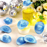 Sotiff 12 Pcs Mini Cowboy Hat Tiny Disco Glitter Hats for Crafts Blue