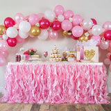 Bluekate Pink Tutu Table Skirt. 6ft Table Skirt with Double Layer