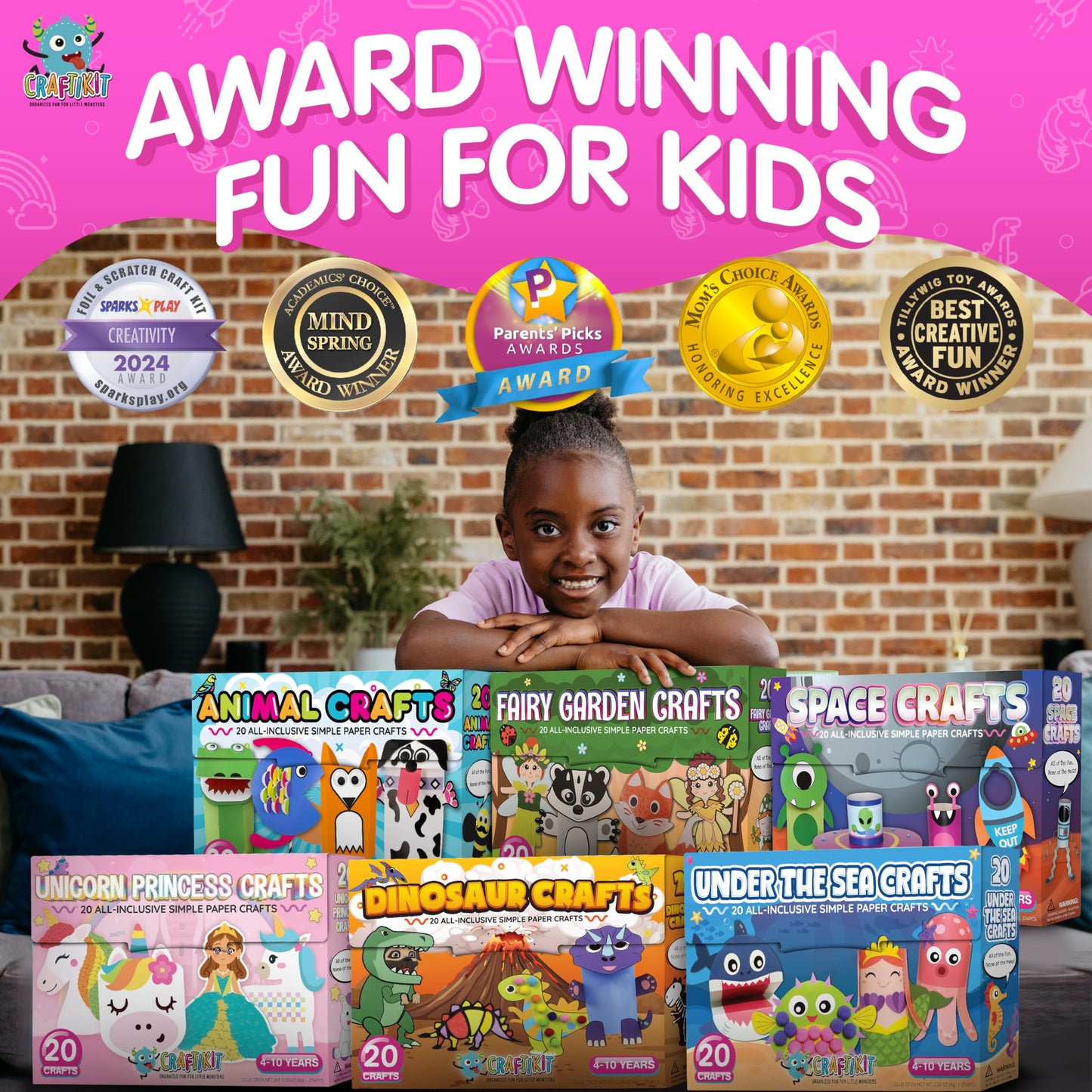 Craftikit® 20 Space Arts & Crafts for Kids - All-Inclusive Fun Toddler