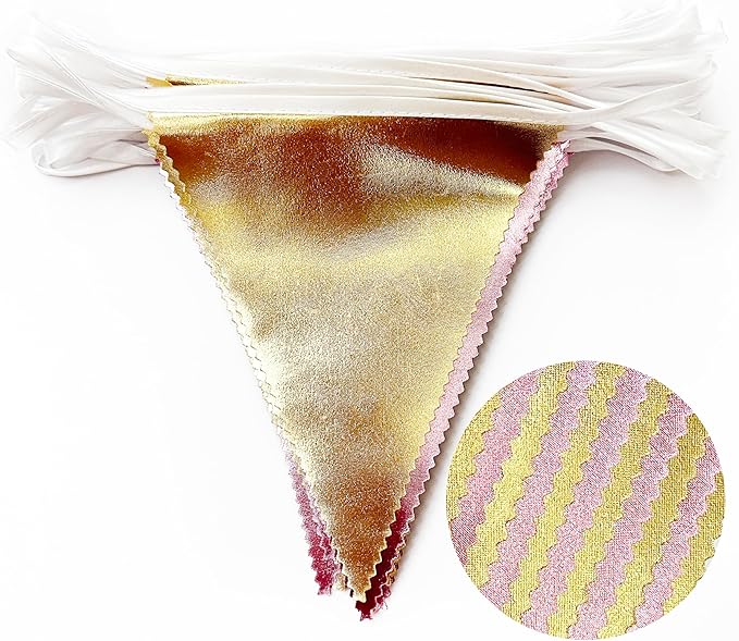 Pink Gold Party Decoration Metallic Fabric Light Pink Gold Triangle