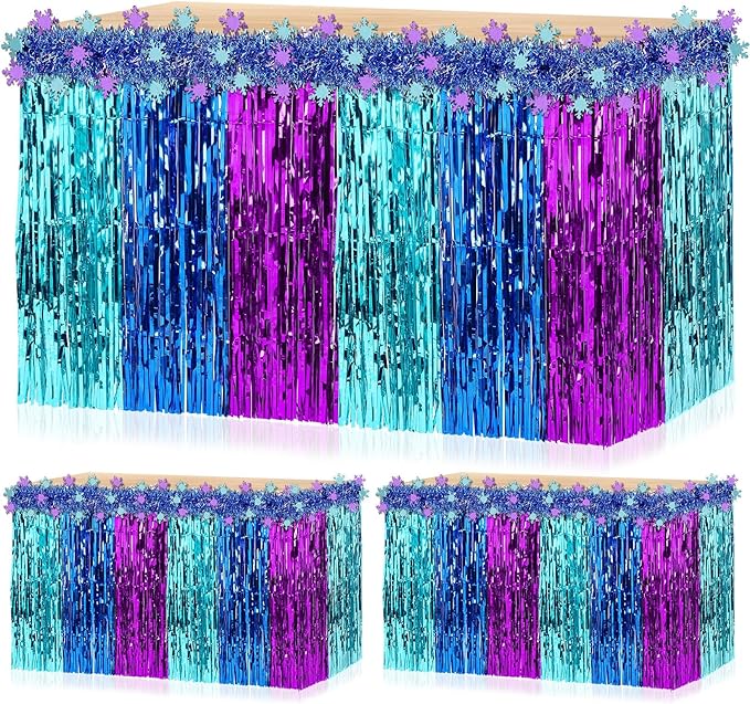 4 Pack Winter Princess Birthday Party Decorations 108 x30in Blue and