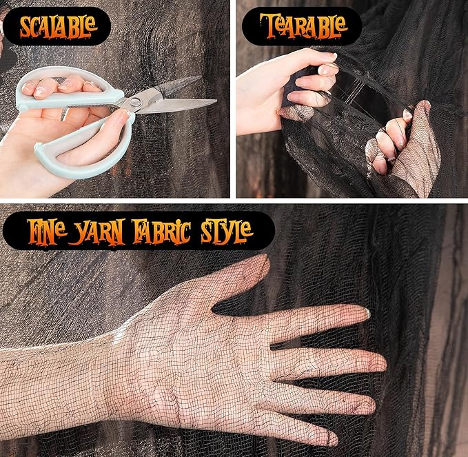 400 x 85 Halloween Creepy Cloth Large Size Spooky Fabric Scary Gauze