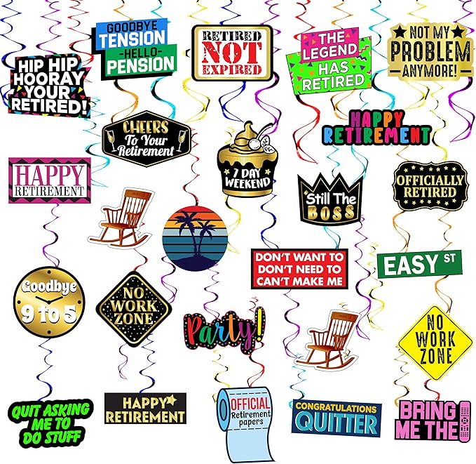 Retirement Hanging Swirls 25 Pieces Happy Retirement Party
