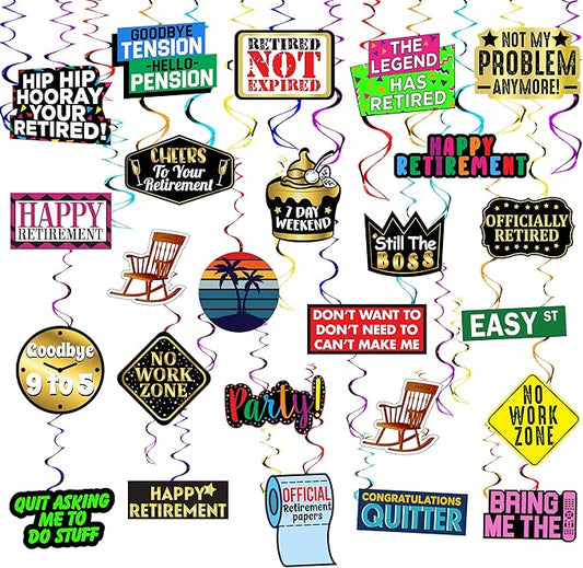 Retirement Hanging Swirls 25 Pieces Happy Retirement Party