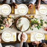96Pcs Happy Engagement Party Supplies Engagement Paper Plates