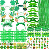 220 Pack St Patricks Day Accessories Shamrock Glasses Necklaces