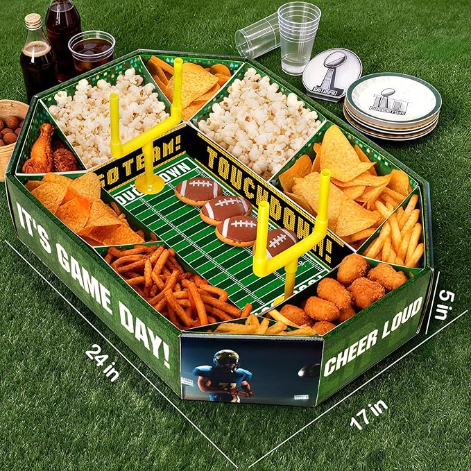 Football Party Decorations 2026 Football Snack Stadium Food Tray Set