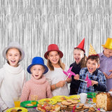 8 Pack Silver Backdrop, 3.28 FT x 7.05 FT Birthday Backdrop, Metallic