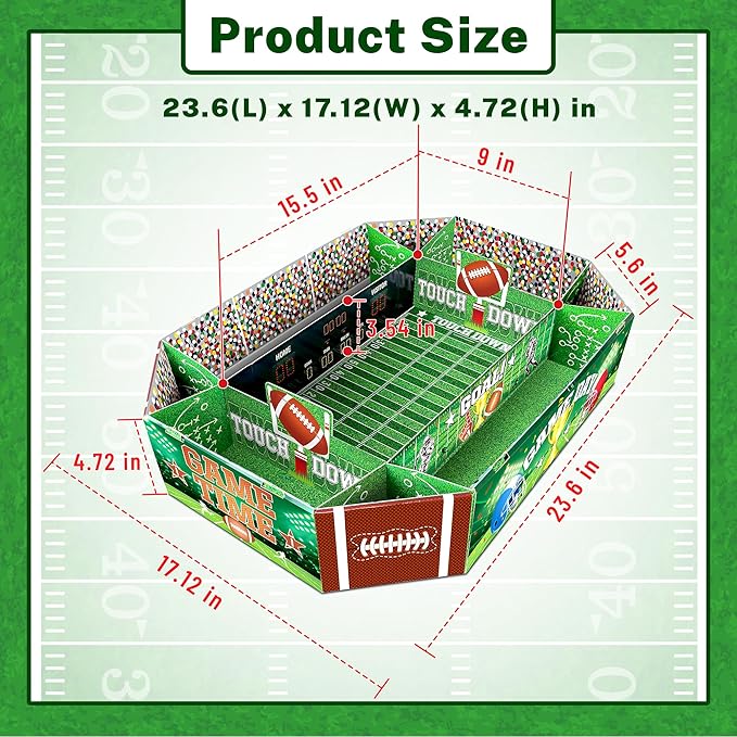 Football Party Supplies Kit Large Snack Stadium Football Plates