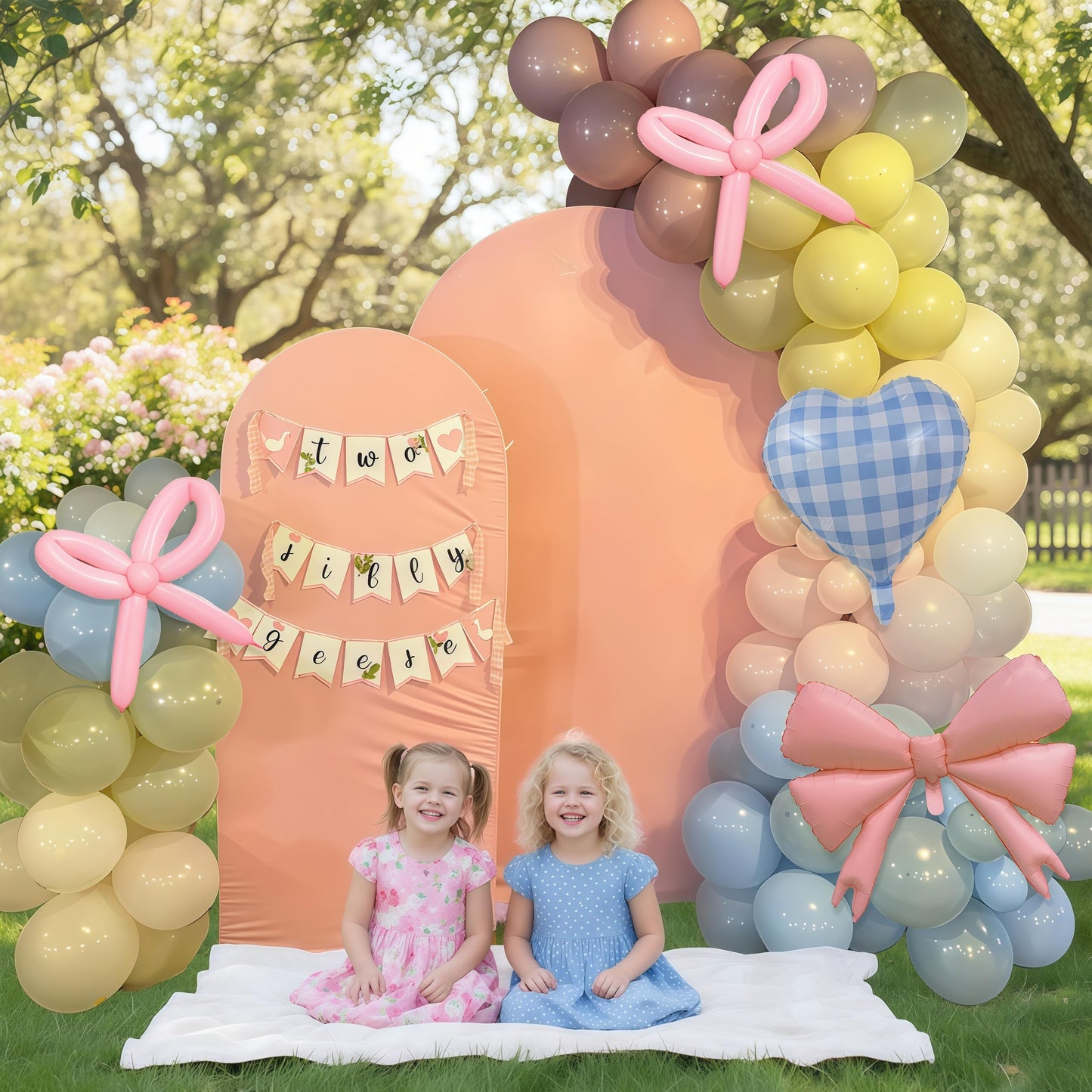 Goose Balloon Arch Kit Pastel Pink Blue Sage Green Balloons Garland