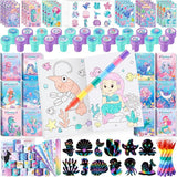 96Pcs Mermaid Party Favors Little Mermaid Coloring Books Crayon