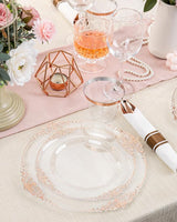 Nervure 175PCS Rose Gold Plastic Plates - Disposable Rose Gold Party