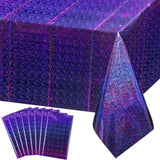 FunnyPars 8 Pack Iridescent Plastic Tablecloths Shiny Disposable Laser