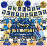 20pcs Retirement Party Decorations for Men Women Blue Gold Happy