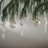 Mercury Glass Christmas Ornaments Silver Hanging Balls with Different