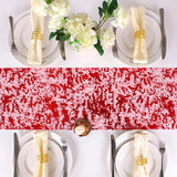 Snowkingdom Red Sparkly Table Runner Sequin Glitter Metallic Foil