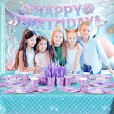 195Pcs Mermaid Birthday Party Decorations with Happy Birthday Banner