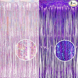 BRAVESHINE 1 Purple 1 Pink Streamers Party Backdrop - 3.2 ft x 8.2 ft