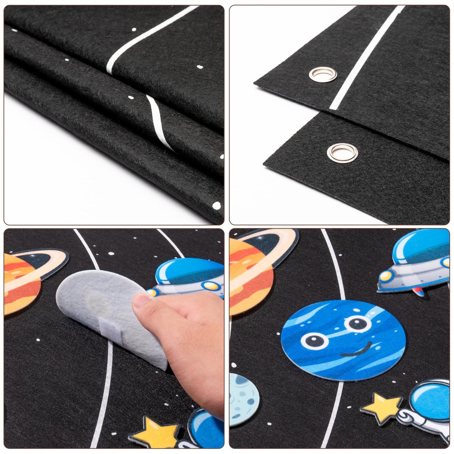 WATINC 44Pcs Outer Space Felt Story Board Set 3.5 Ft Solar System