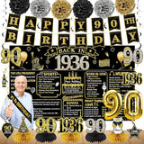 90th Birthday Decorations for Men Women 21pcs the Year 1936 Banner