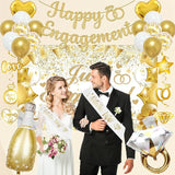 Gold Engagement Party Decorations for Couple Just Engaged Backdrop