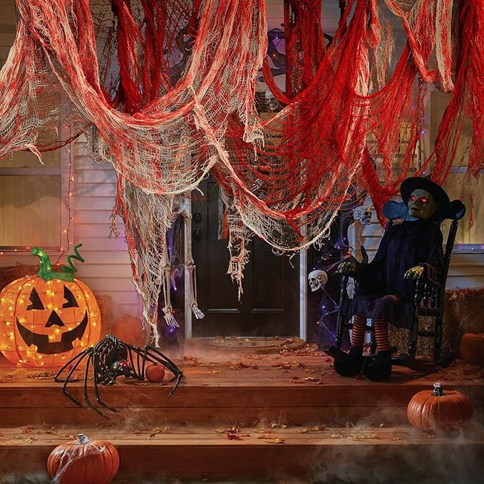 10 Pcs Red Bloody Halloween Creepy Cloth 71 x 30 Haunted House Scary