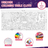 Unicorn Coloring Tablecloth for Kids Magical 30x72 Inch Poster with