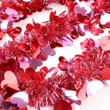 50 Feet Valentines Day Garland Decor Red Pink Heart Tinsel Garland