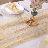 Snowkingdom 10 Ft Gold Table Runner, Sheer Gauze Chiffon Tulle