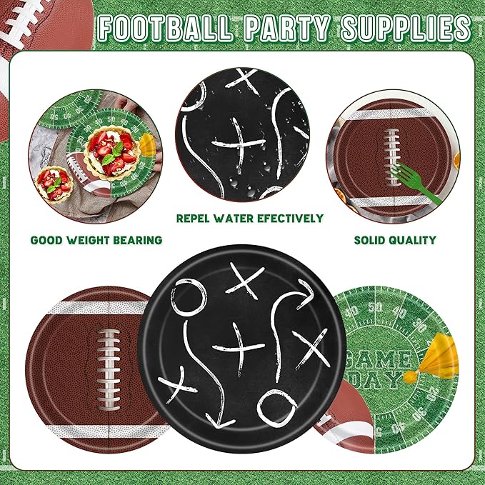 Football Party Supplies Decor Kit for 24 Guests 3 Tablecloths