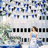 30Ft Navy Blue Black and Silver Party Decorations Royal Blue Triangle