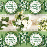102 Pcs St Patrick's Day Paper Plates and Napkins Green Shamrock