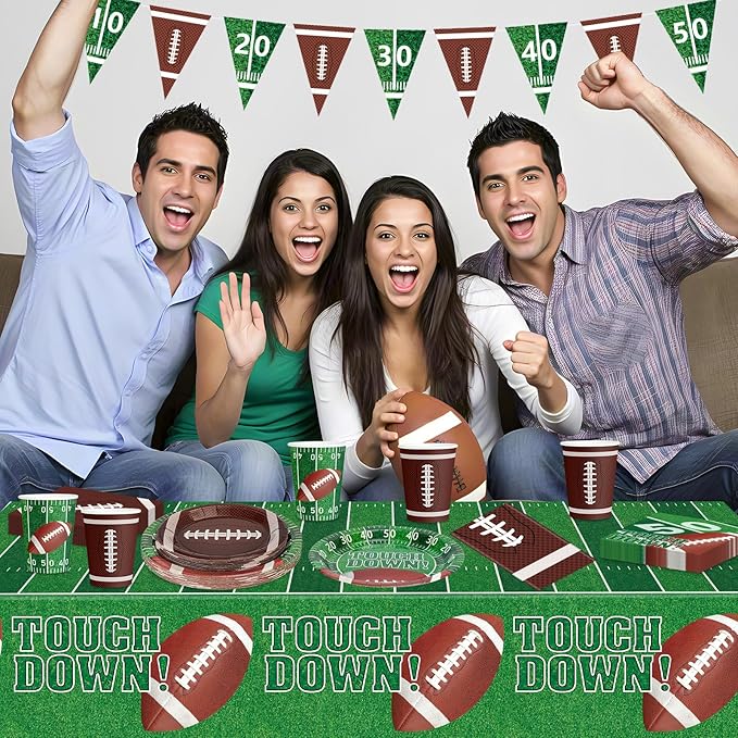 99 Pcs Football Party Supplies Sets Includes Touchdown Dinner Plates