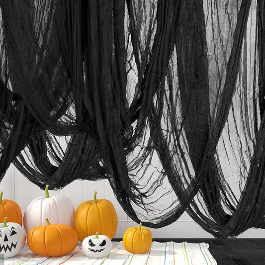 Watayo 315 x 85 Inch Halloween Creepy Cloth, Black Halloween Scary